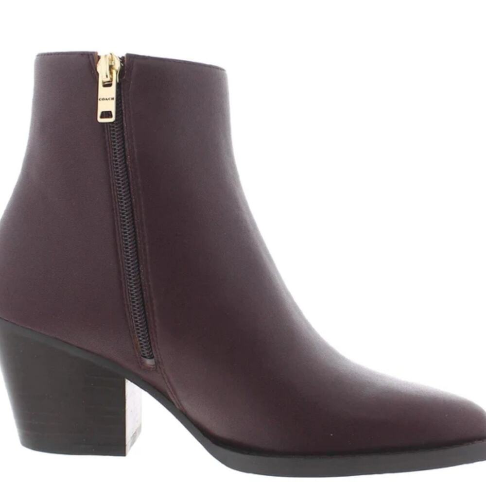 COACH BOOTS IN DARK CRANBERRY SIZE 10 "PACEY" WOMEN'S SLIP-ON POINTED TOE - Picture 3 of 3